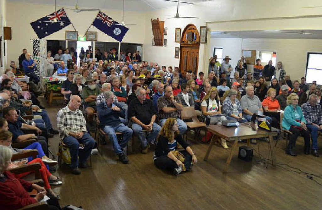 RECORD TURNOUT: Goomboorian residents at Saturday’s meeting. RECORD TURNOUT: Goomboorian residents at Saturday’s meeting.